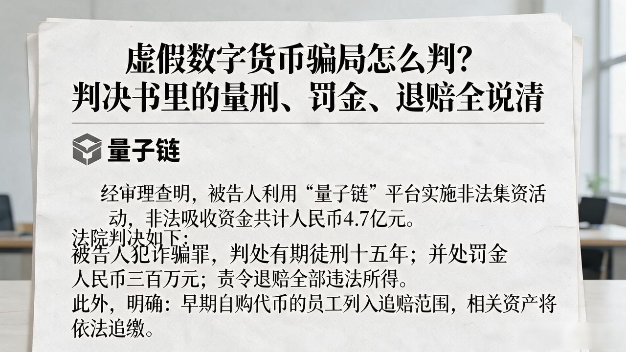 虚假数字货币骗局怎么判？判决书里的量刑、罚金、退赔全说清
