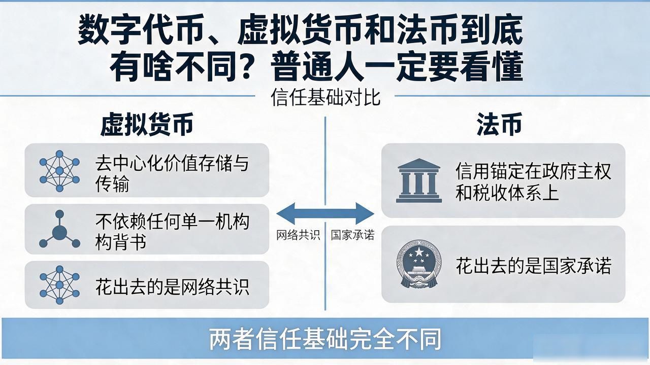 数字代币、虚拟货币和法币到底有啥不同？普通人一定要看懂
